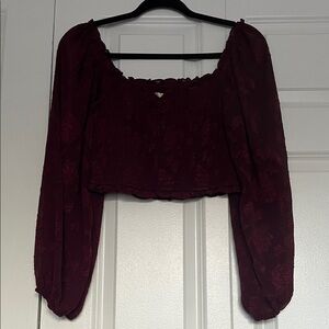 Altar'd State Deep Red Cropped Blouse
